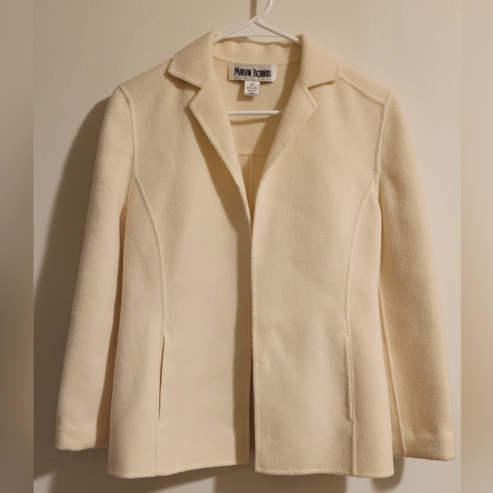 Marvin Richards Cream Wool Blazer Size 2P